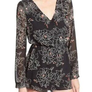 ASTR the Label Black Floral Long Sleeve Romper S – Boho Spring Party